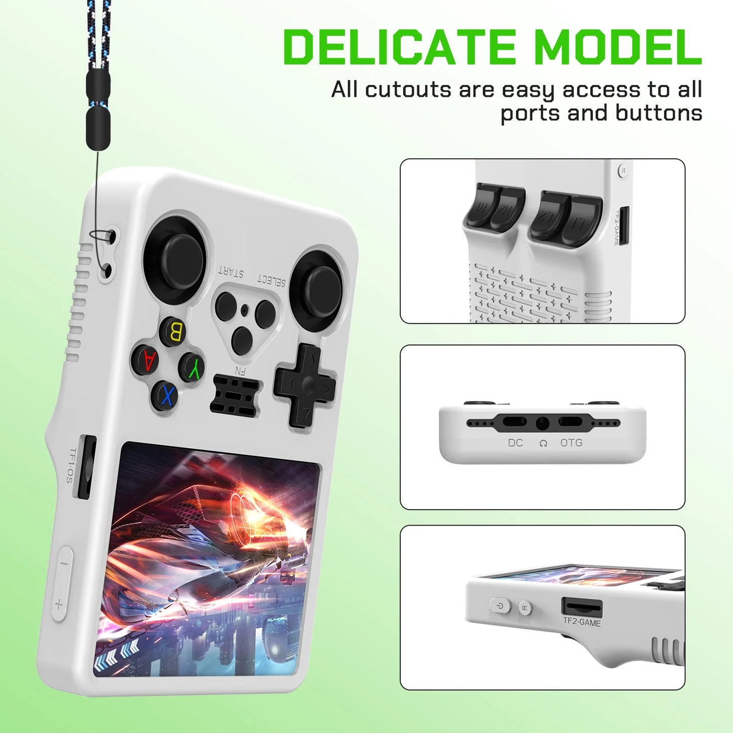 Weiche Silikonkautschuk-Hautabdeckung für R36S Retro-Handheld-Spielekonsole, Rückseitenschutzhülle für R36S-Schutzzubehör