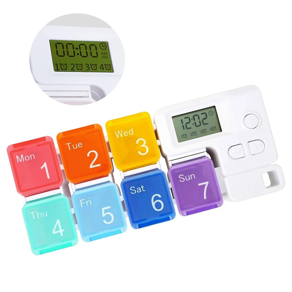 7 / 14-Tage Pillenbox mit Alarm – Elektrischer Medikamenten Organizer AM/PM