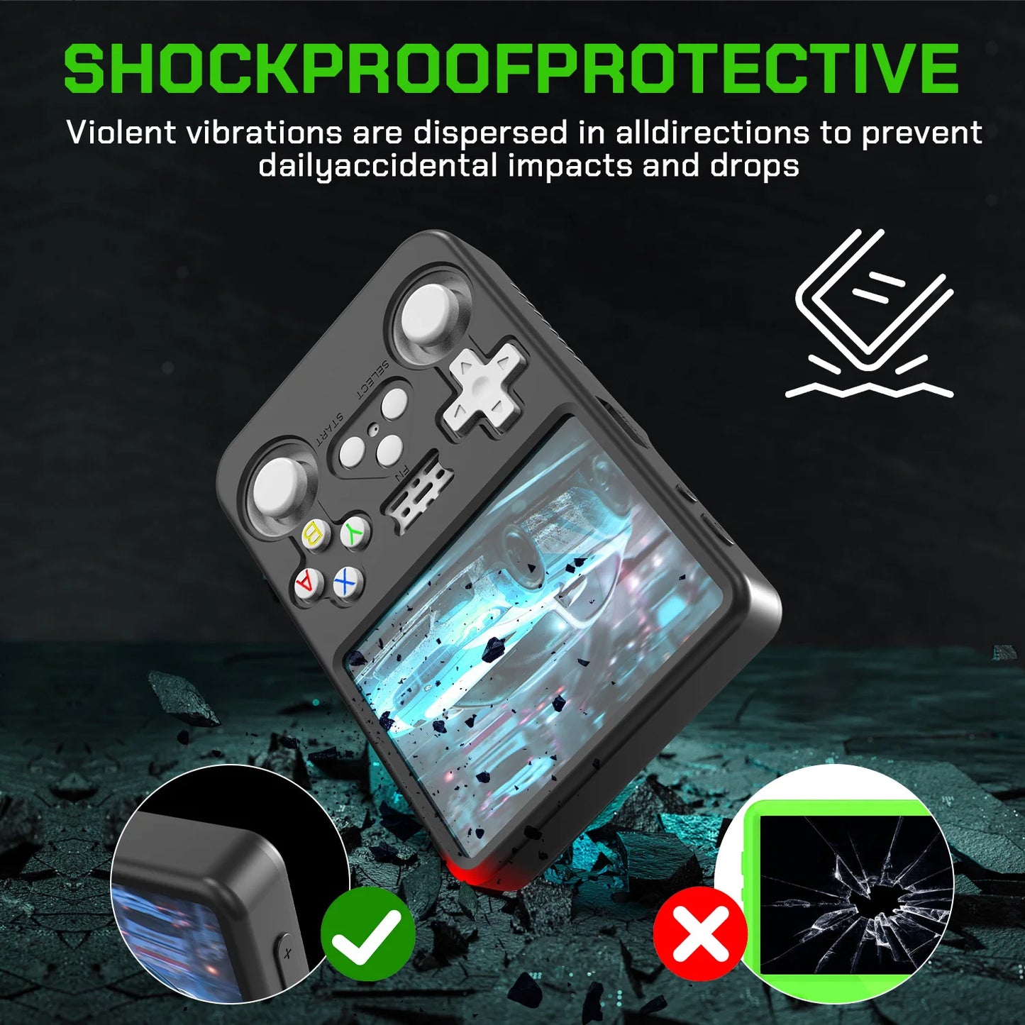 Weiche Silikonkautschuk-Hautabdeckung für R36S Retro-Handheld-Spielekonsole, Rückseitenschutzhülle für R36S-Schutzzubehör