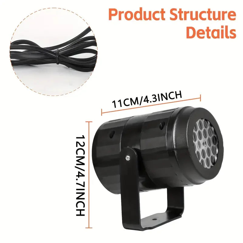 Schneeflocken-Projektorlicht – USB Drehendes Weihnachtslicht für Innen & Außen | Festliche Beleuchtung für Weihnachten & Partys