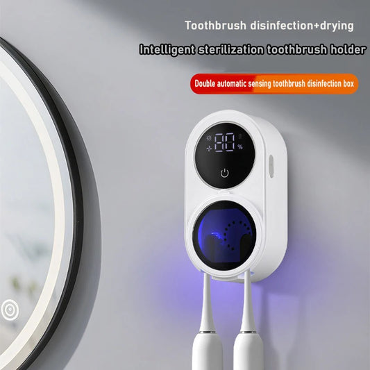 Intelligenter UV-Zahnbürstensterilisator – Schnelle Trocknung, Digitaldisplay, Tragbar & Wandmontage, Type-C-Ladung – Fortschrittlicher Hygieneschutz
