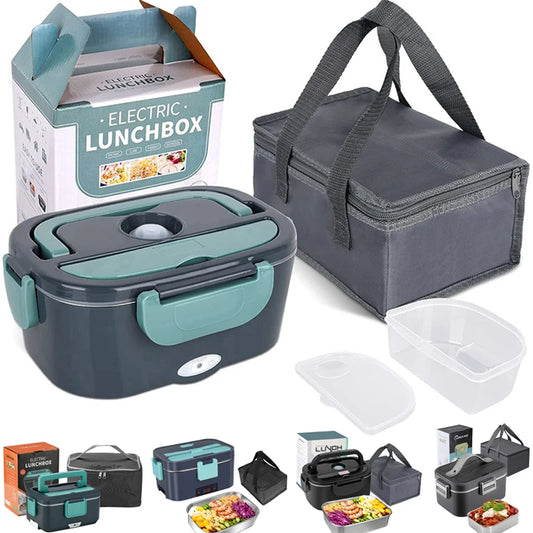 2-in-1 Elektrische Lunchbox – Auslaufsicherer Lebensmittelwärmer, Tragbar, 1.5/2/2.5 L, Edelstahlbehälter & Schnellheizsystem