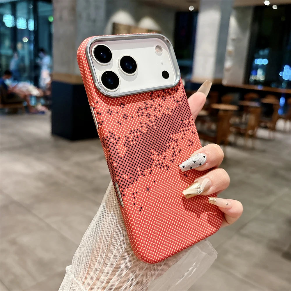 Luxuriöse Kelvar-Telefonhülle aus Kohlefaser für iPhone 17 Air 17 Pro Max, magnetisches kabelloses Laden, ultradünn, harte, bunte Abdeckung