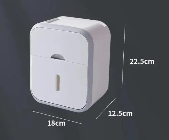 Wasserdichter Toilettenpapierhalter mit Box – Wandmontierte Staubschutz Aufbewahrung