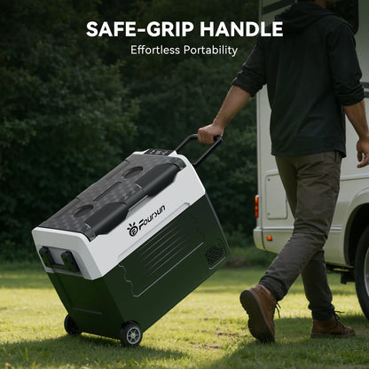 Foursun Kompressor-Kühlbox mit App | Starke Kühlung für Auto & Camping