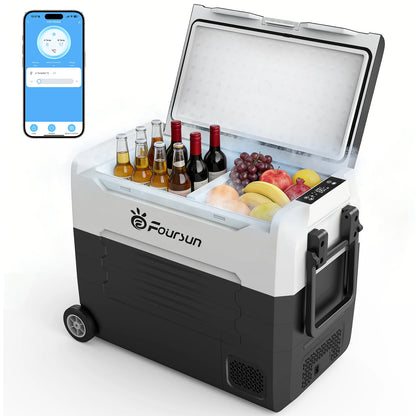 Foursun Kompressor-Kühlbox mit App | Starke Kühlung für Auto & Camping