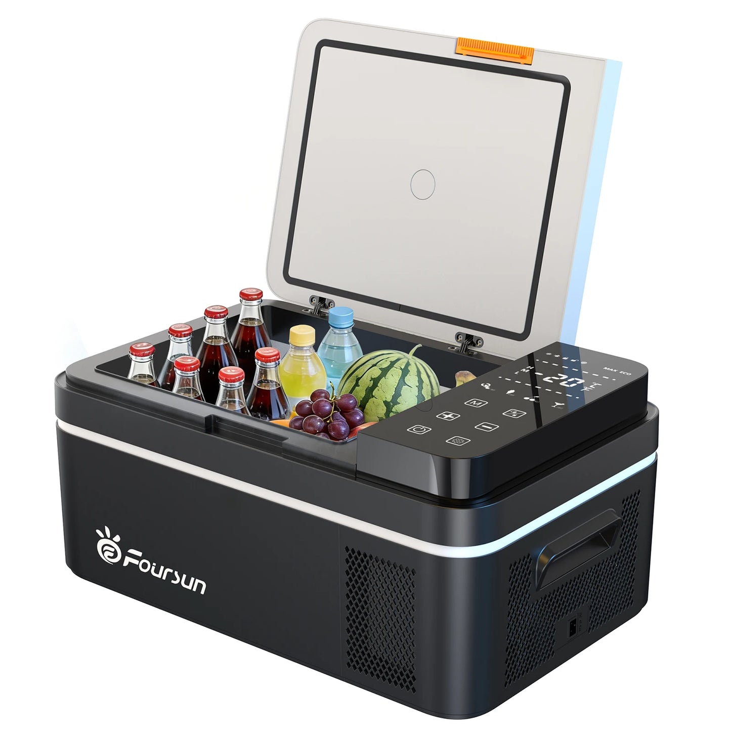 Foursun Kompressor-Kühlbox mit App | Starke Kühlung für Auto & Camping