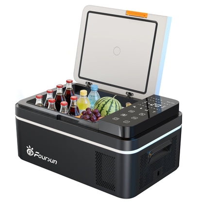 Foursun Kompressor-Kühlbox mit App | Starke Kühlung für Auto & Camping