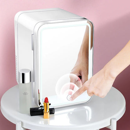 Mini-Kühlschrank mit LED-Spiegel | 4L Beauty-Fridge für Kosmetik & Auto