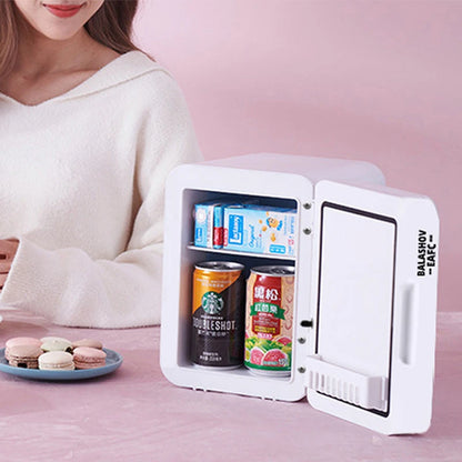 Mini-Kühlschrank mit LED-Spiegel | 4L Beauty-Fridge für Kosmetik & Auto