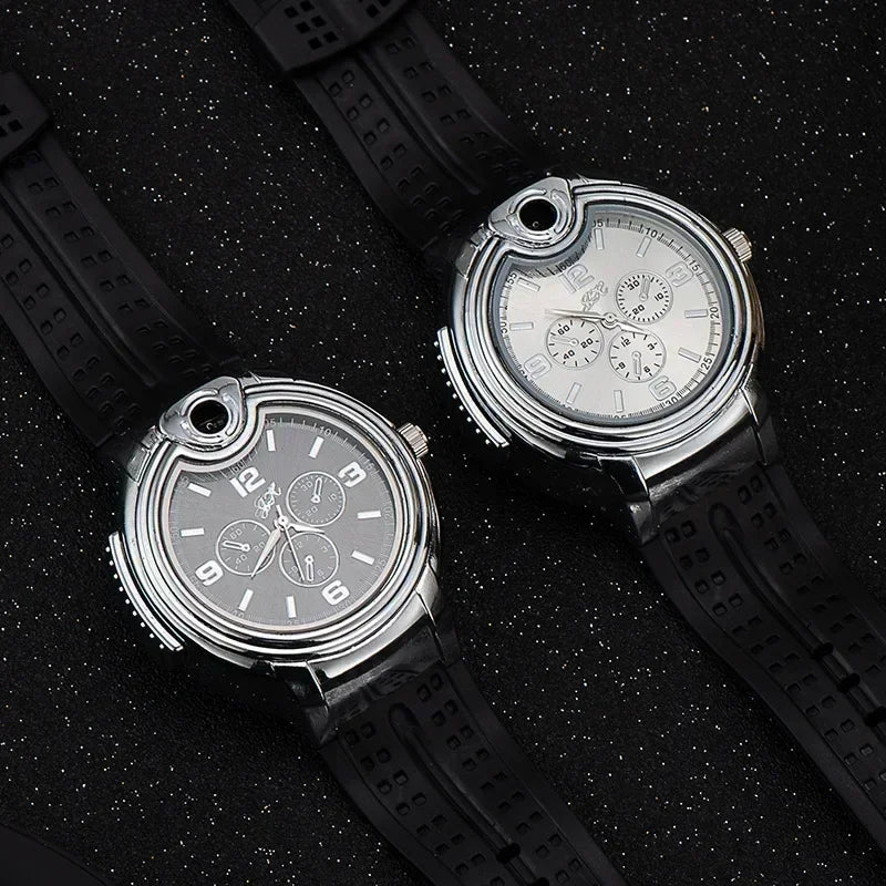 Outdoor Herren Uhr mit Windfestem Gasfeuerzeug