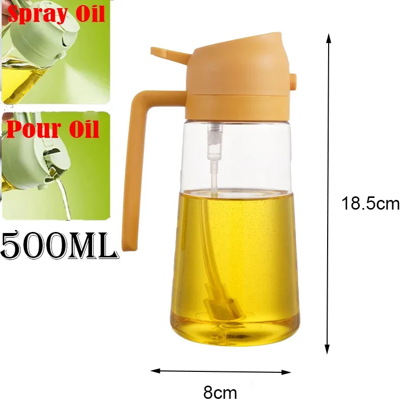 2-in-1 Öl Sprühflasche 500ml – Olivenöl Sprayer & Ausgießer für Küche