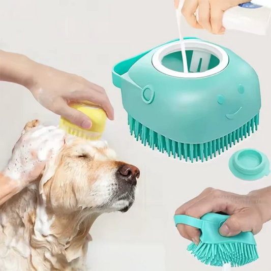 Silikon Haustier Badebürste – Massage Handschuh für Hunde & Katzen