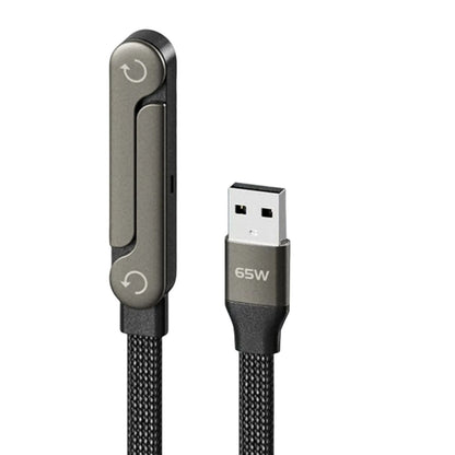 240W Schnellladekabel mit Faltbarem Handyhalter – 360° Drehbarer USB-C Ständer