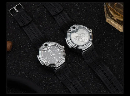 Outdoor Herren Uhr mit Windfestem Gasfeuerzeug