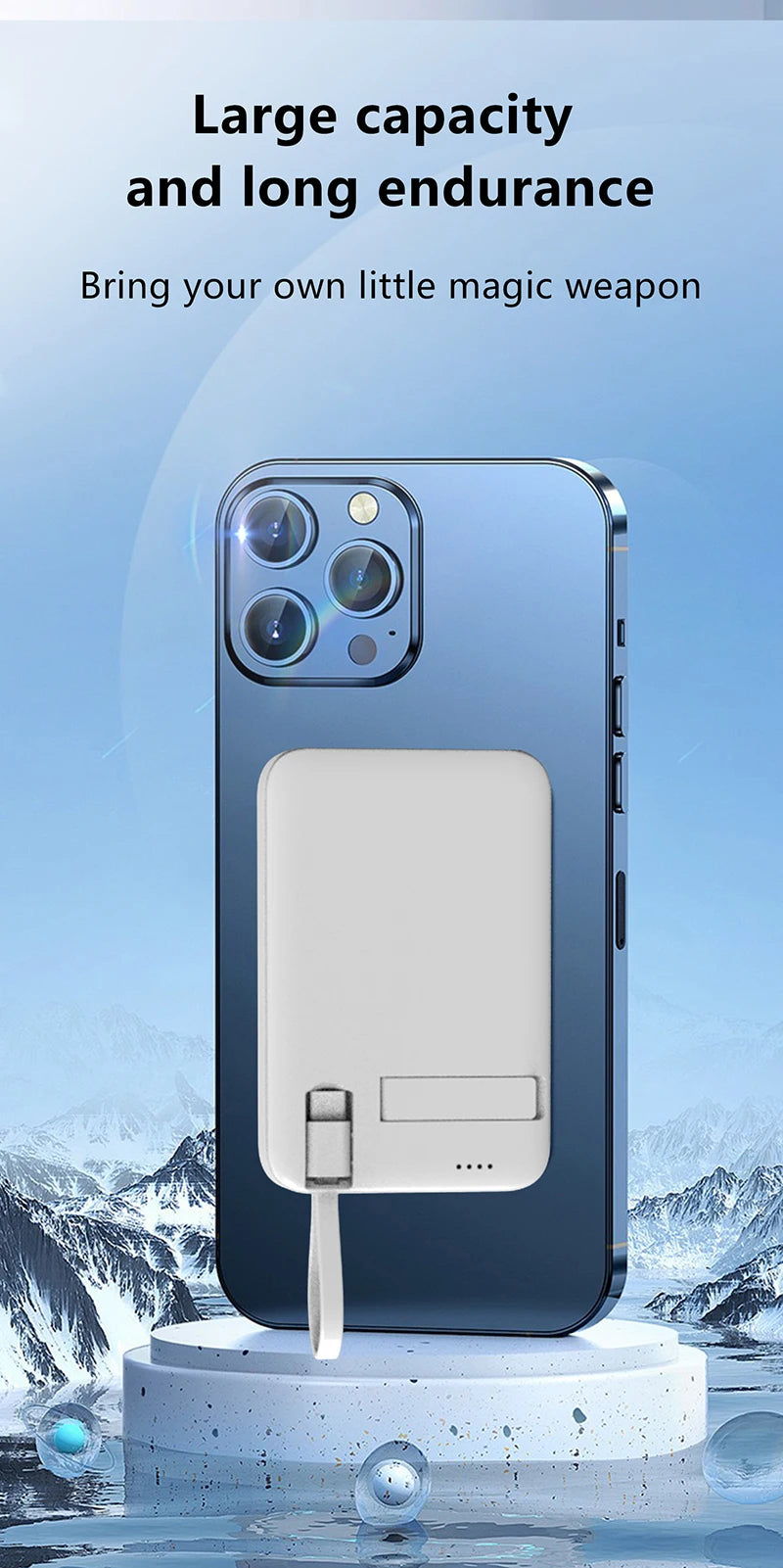 Magnetische 10000mAh Powerbank für Apple Watch – Kabelloses Schnellladen mit USB-C