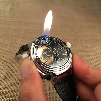 Outdoor Herren Uhr mit Windfestem Gasfeuerzeug