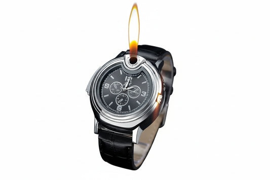 Outdoor Herren Uhr mit Windfestem Gasfeuerzeug