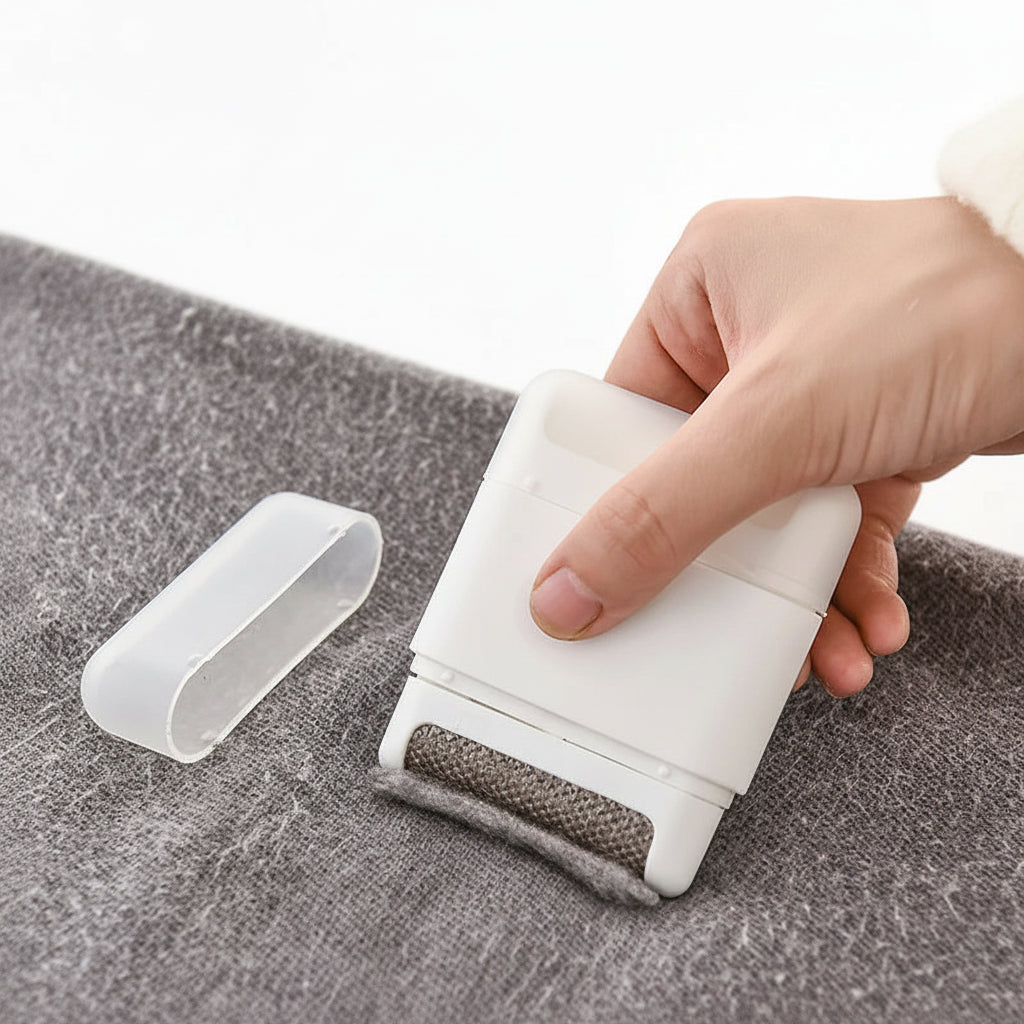 Tragbarer Mini-Fusselentferner – Doppelkopf-Design für müheloses Reinigen von Kleidung, Mänteln und Teppichen