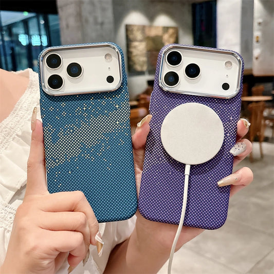 Luxuriöse Kelvar-Telefonhülle aus Kohlefaser für iPhone 17 Air 17 Pro Max, magnetisches kabelloses Laden, ultradünn, harte, bunte Abdeckung