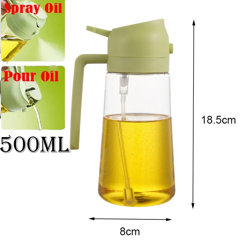 2-in-1 Öl Sprühflasche 500ml – Olivenöl Sprayer & Ausgießer für Küche