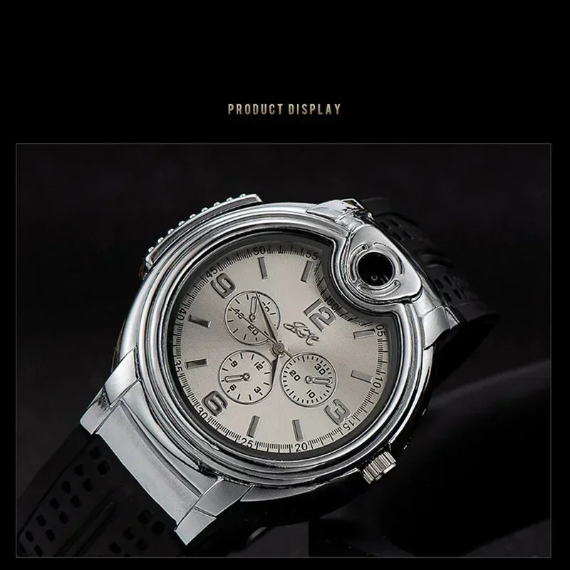 Outdoor Herren Uhr mit Windfestem Gasfeuerzeug
