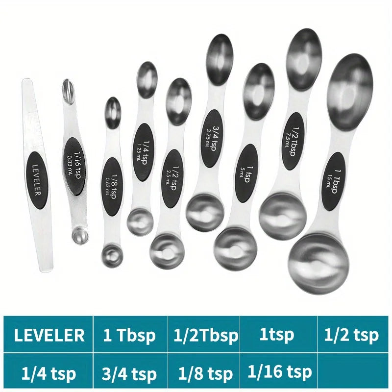 Magnet-Messlöffel Set, 9-teilig, aus Edelstahl