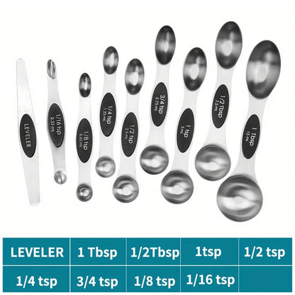 Magnet-Messlöffel Set, 9-teilig, aus Edelstahl