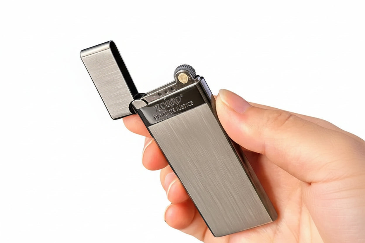 Ultradünnes Metall Gasfeuerzeug – Windfestes Premium Herrenfeuerzeug