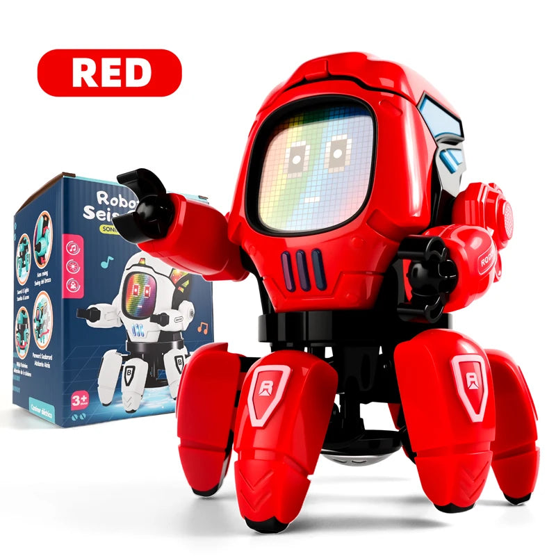 Tanzender Kinderroboter mit Musik, LED-Beleuchtung, 6 Krallen, Oktopus-Roboter, Geburtstagsgeschenk, Spielzeug für Kinder, frühkindliche Bildung, Babyspielzeug für Jungen und Mädchen