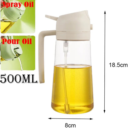 2-in-1 Öl Sprühflasche 500ml – Olivenöl Sprayer & Ausgießer für Küche