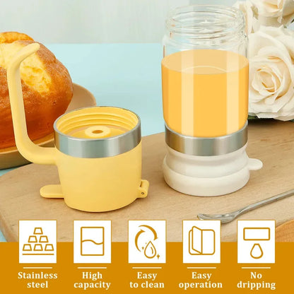 Glas Honigspender 300ml – Tropffreier Sirup- & Honig Dispenser mit Griff