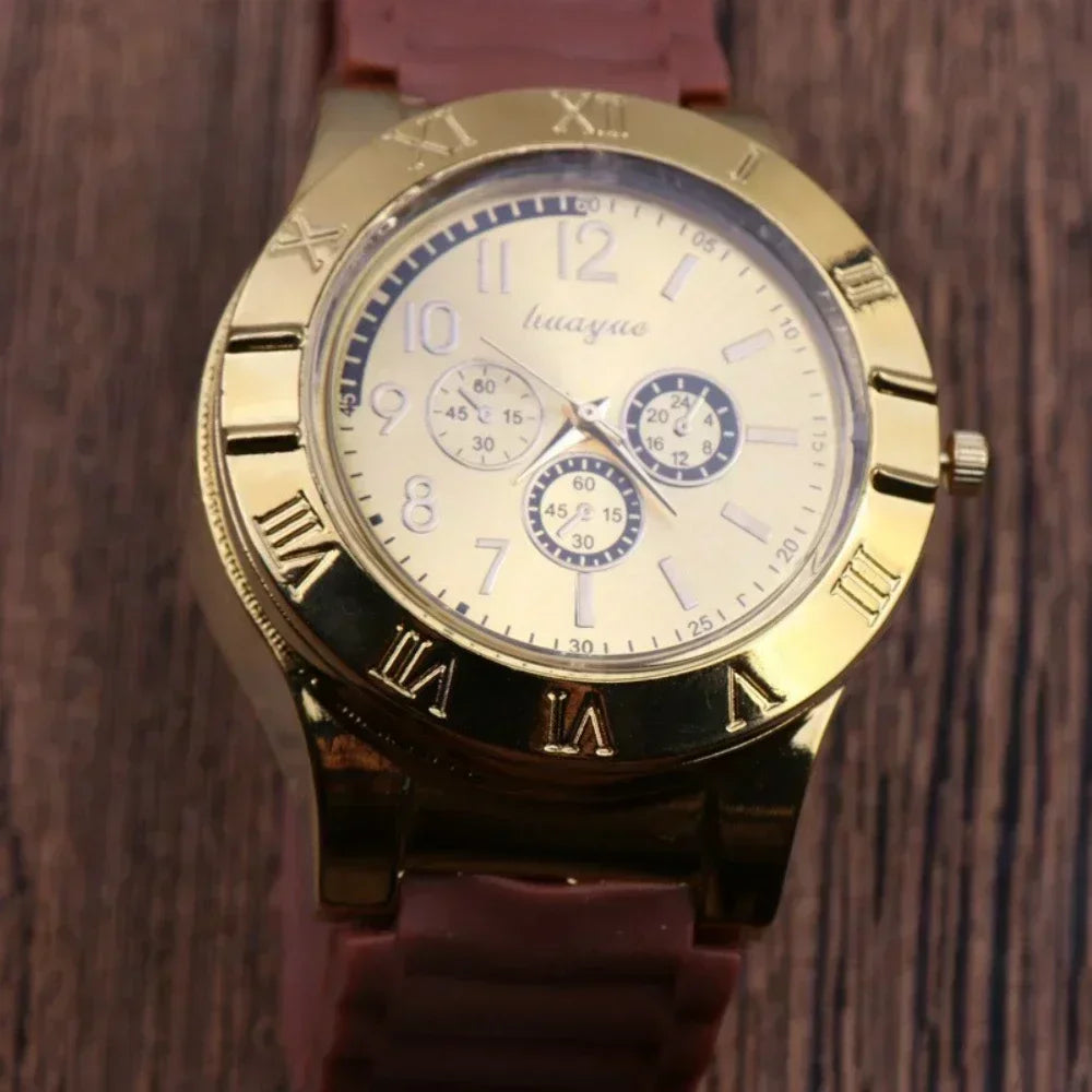 Elegante Herren Armbanduhr mit integriertem USB-Feuerzeug aus Metall