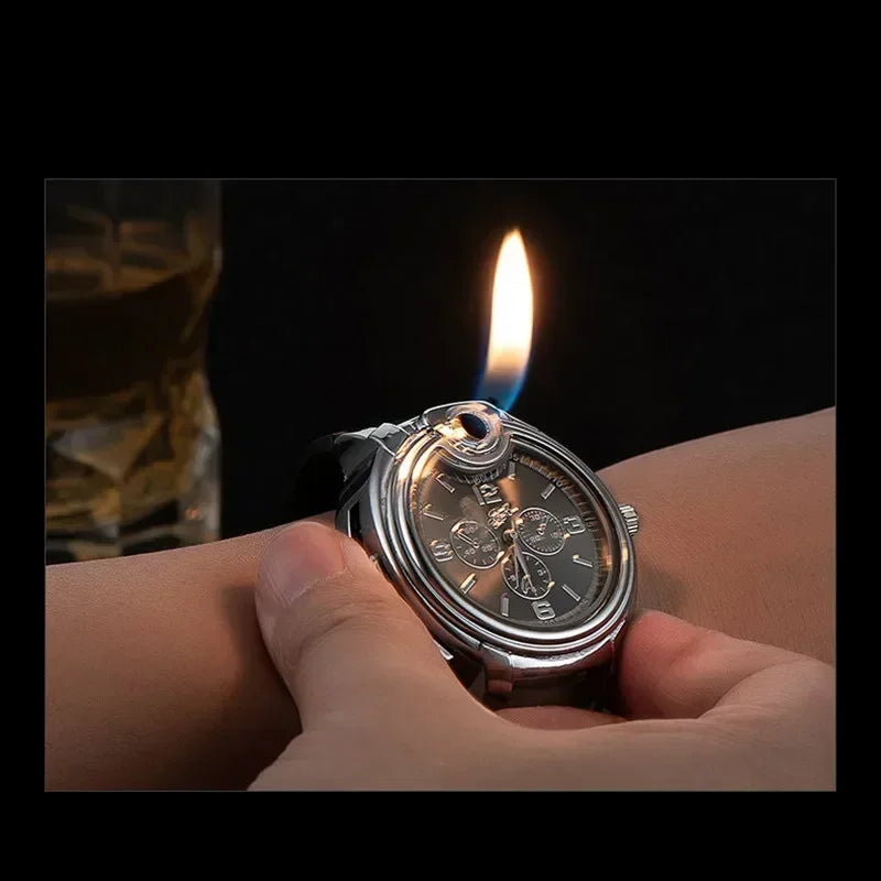 Outdoor Herren Uhr mit Windfestem Gasfeuerzeug