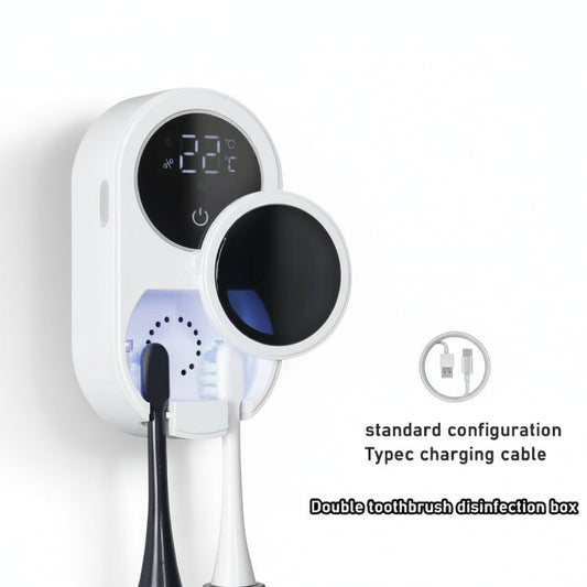 Intelligenter UV-Zahnbürstensterilisator – Schnelle Trocknung, Digitaldisplay, Tragbar & Wandmontage, Type-C-Ladung – Fortschrittlicher Hygieneschutz