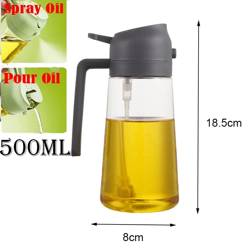 2-in-1 Öl Sprühflasche 500ml – Olivenöl Sprayer & Ausgießer für Küche