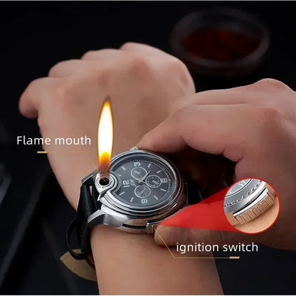 Outdoor Herren Uhr mit Windfestem Gasfeuerzeug
