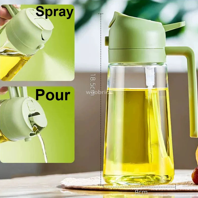 2-in-1 Öl Sprühflasche 500ml – Olivenöl Sprayer & Ausgießer für Küche