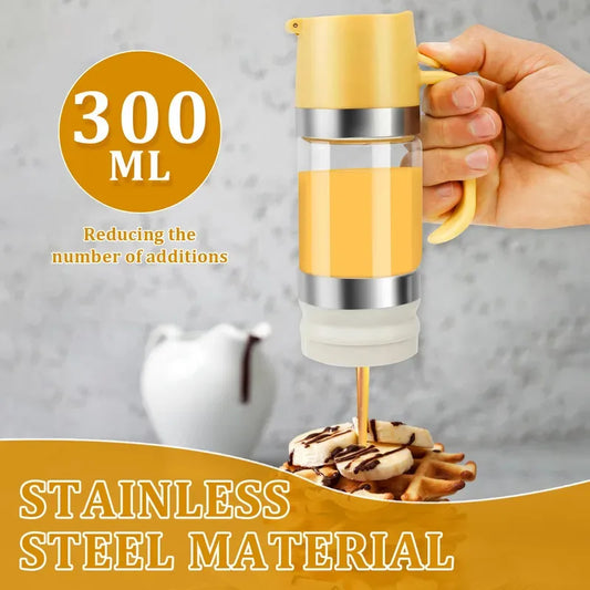 Glas Honigspender 300ml – Tropffreier Sirup- & Honig Dispenser mit Griff