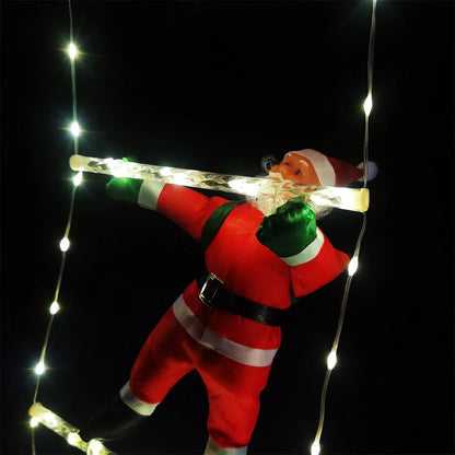 Kletternder Weihnachtsmann auf Leiter (3m) - Outdoor Deko