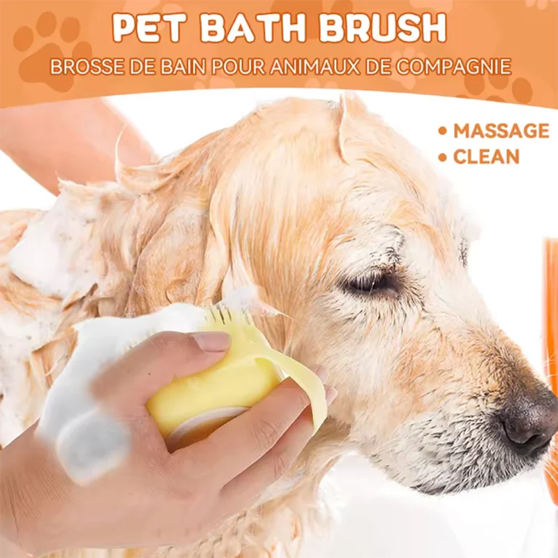Silikon Haustier Badebürste – Massage Handschuh für Hunde & Katzen