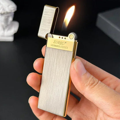 Ultradünnes Metall Gasfeuerzeug – Windfestes Premium Herrenfeuerzeug