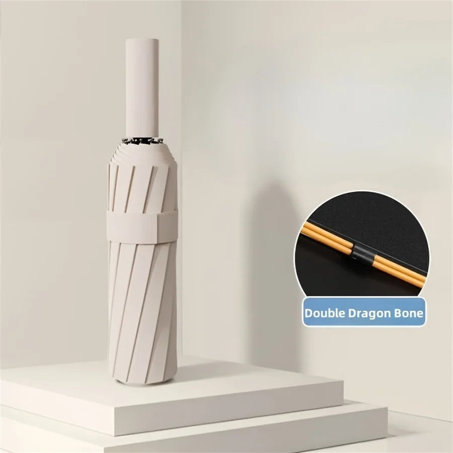 Vollautomatischer 12-Knochen-Regenschirm – UV-Schutz, windfest, dreifach faltbar, robuste Struktur