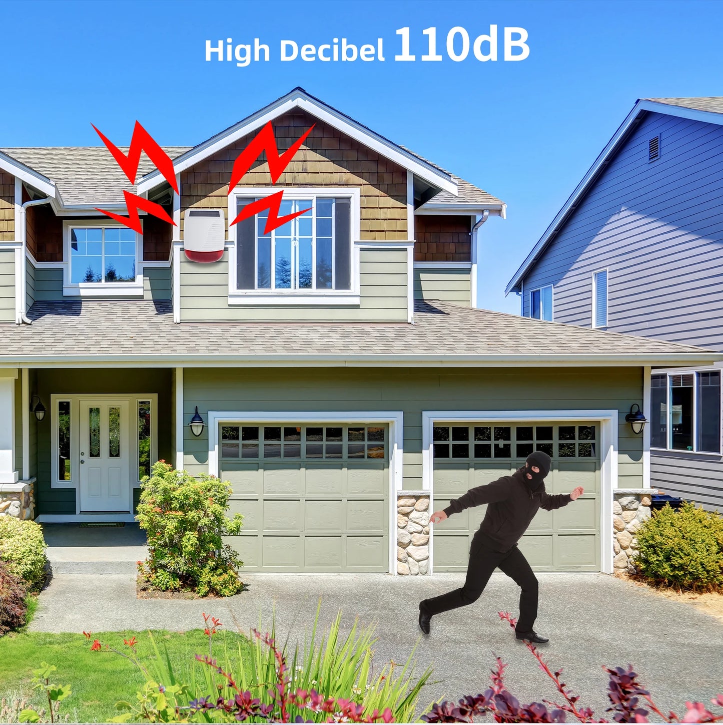 Staniot Drahtlose Solar-Außensirene – 110 dB Strobe Alarm, Wasserdicht, Kompatibel mit Tuya Smart Home & WiFi/GSM Alarmsystemen