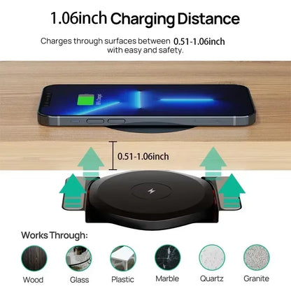 Verstecktes 15W Wireless Ladegerät – 27mm Einbau Tisch Ladestation
