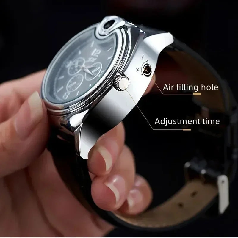 Outdoor Herren Uhr mit Windfestem Gasfeuerzeug