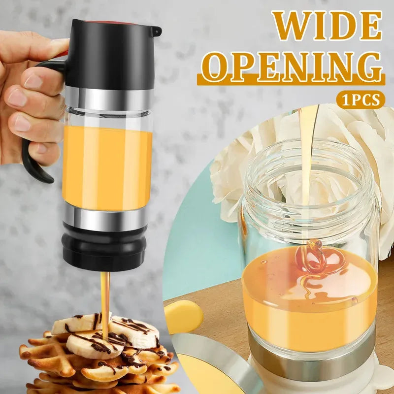 Glas Honigspender 300ml – Tropffreier Sirup- & Honig Dispenser mit Griff
