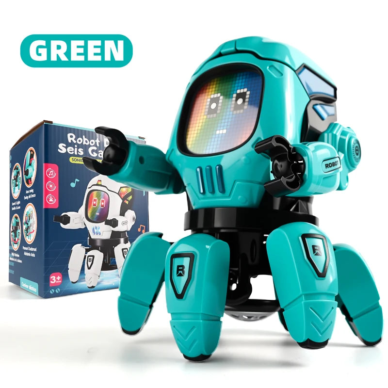 Tanzender Kinderroboter mit Musik, LED-Beleuchtung, 6 Krallen, Oktopus-Roboter, Geburtstagsgeschenk, Spielzeug für Kinder, frühkindliche Bildung, Babyspielzeug für Jungen und Mädchen