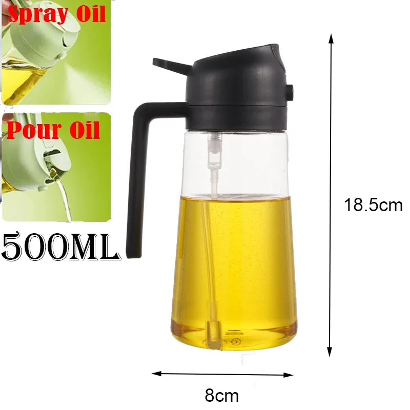 2-in-1 Öl Sprühflasche 500ml – Olivenöl Sprayer & Ausgießer für Küche