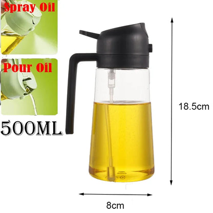 2-in-1 Öl Sprühflasche 500ml – Olivenöl Sprayer & Ausgießer für Küche
